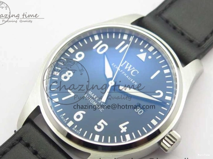 MIROTIME 0224 Soft MARK XVIII IW327001 SS FKF 1:1 Best Edition Black Dial On Black Leather Strap 7119